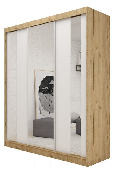 Kvalitná šatníková skriňa Gracja 180 cm Dub artisan/biela