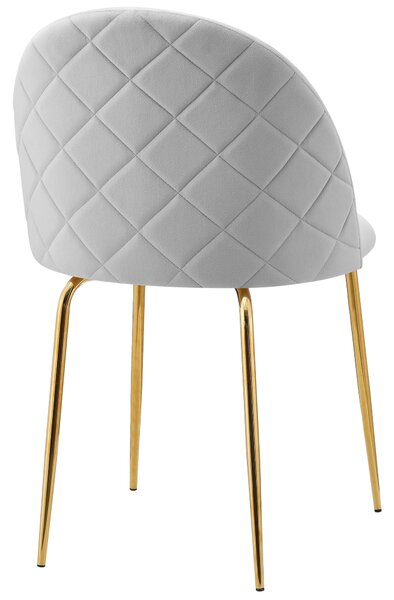 Zamatová stolička Fargo Gold Velvet Sivá