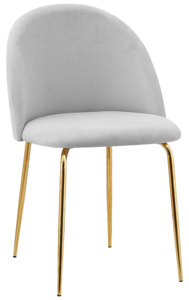 Zamatová stolička Fargo Gold Velvet Sivá