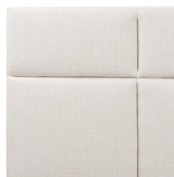 Posteľ s úložným priestorom krémová biela látkové čalúnenie polyester 180 x 200 cm s čelom moderný štýl spálňa