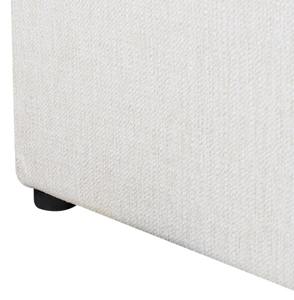 Posteľ s úložným priestorom krémová biela látkové čalúnenie polyester 180 x 200 cm s čelom moderný štýl spálňa
