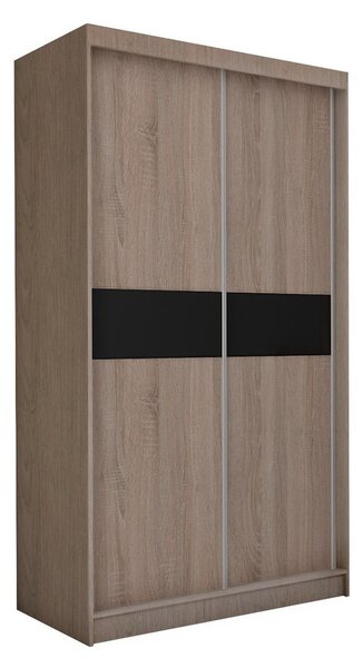 Kvalitná Šatníková Skriňa Tanna 150 cm Dub sonoma/čierna