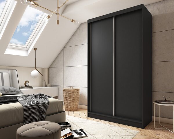 Kvalitná Šatníková Skriňa bez zrkadla 120 cm Sivá