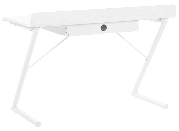 Písací stôl biela svetlé drevo MDF kov 120 x 60 cm obdĺžnikový tvar zásuvka skrinka moderný škandinávsky štýl kancelária