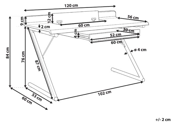 Písací stôl biela svetlé drevo MDF kov 120 x 60 cm obdĺžnikový tvar zásuvka skrinka moderný škandinávsky štýl kancelária