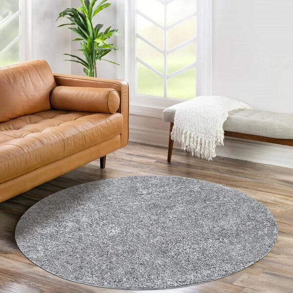 Dekorstudio Shaggy okrúhly koberec CITY 500 sivý Priemer koberca: 200cm