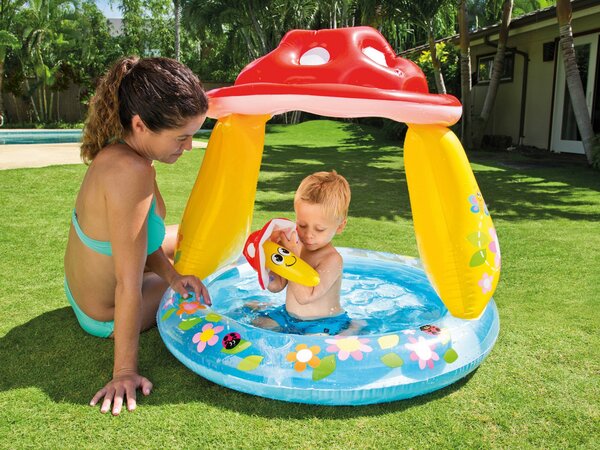 Intex Bazén, nafukovací bazénik pre deti, strieška na muchotrávku, Intex 57114