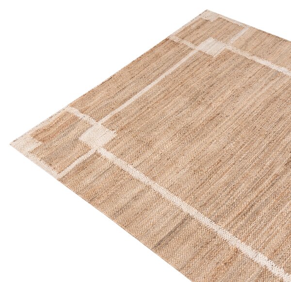 Koberec svetlobéžový juta 160 x 230 cm so vzorom obdĺžnikový pletený rustikálny štýl obývacia izba spálňa