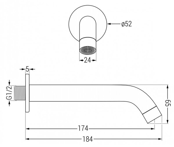 Mexen Kai DR70 vaňovo-sprchová podomietková súprava s dažďovými tryskami 25 cm, zlatá - 77602DR70251-50