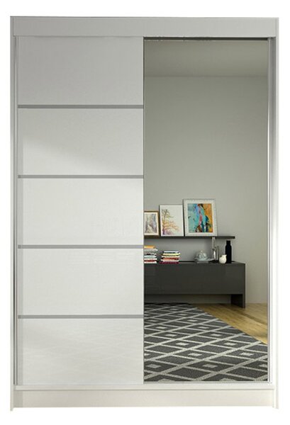Šatníková skriňa LINO III šírka 120 cm - biela
