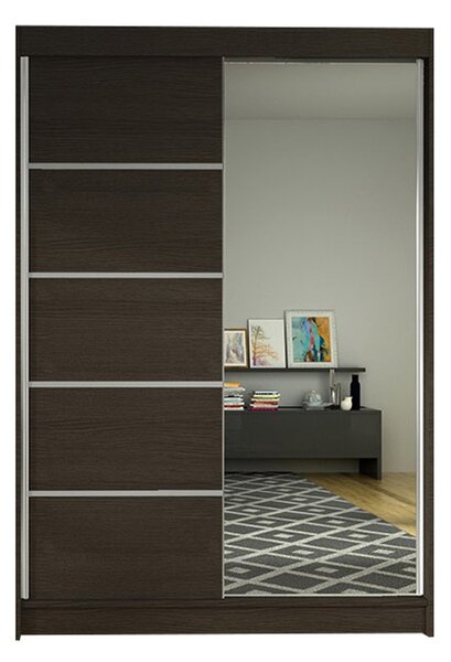 Šatníková skriňa LINO III šírka 120 cm - čokoláda