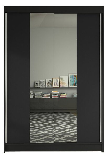 Šatníková skriňa LINO II šírka 120 cm - čierna