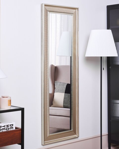 Závesné zrkadlo na stenu zlaté 51 x 141 cm rám zo syntetického materiálu moderná glamour spálňa obývacia izba