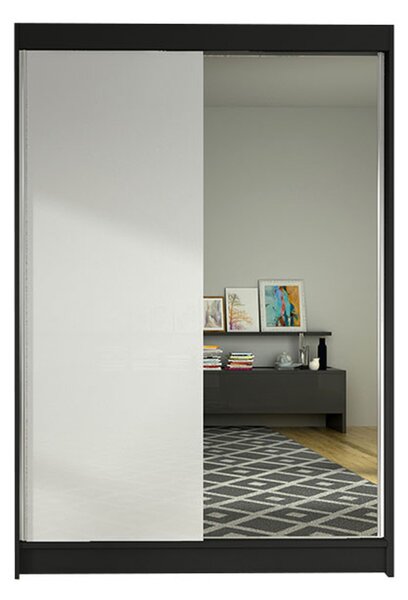 Šatníková skriňa LINO I šírka 120 cm - čierna/biela