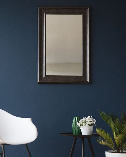 Závesné nástenné zrkadlo čierne 61 x 91 cm syntetický materiál minimalistický dizajn škandinávsky štýl