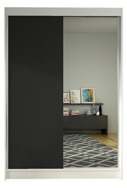 Šatníková skriňa LINO I šírka 120 cm - biela/čierna