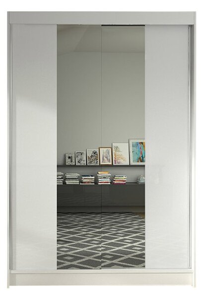 Šatníková skriňa LINO II šírka 120 cm - biela