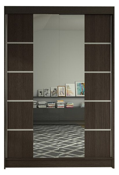 Šatníková skriňa LINO V šírka 120 cm - čokoláda