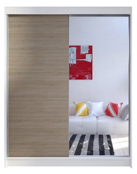 Šatníková skriňa CAMINO I šírka 150 cm - biela/dub sonoma