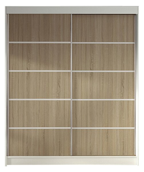 Šatníková skriňa LINO IV šírka 120 cm - biela/dub sonoma