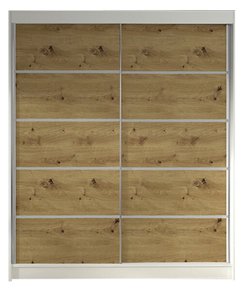 Šatníková skriňa LINO IV šírka 120 cm - biela/dub artisan