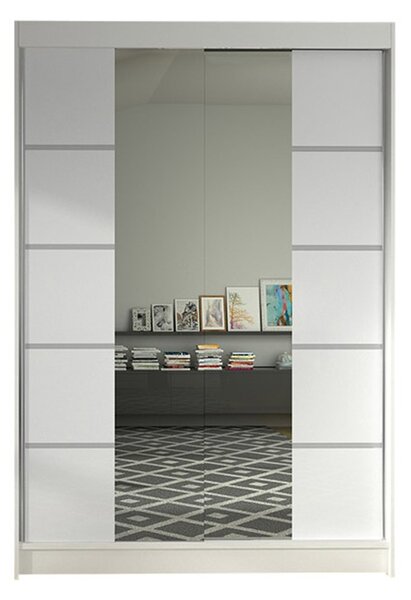Šatníková skriňa LINO V šírka 120 cm - biela