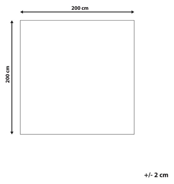 Koberec biely 200 x 200 cm moderný všívaný strojom štvorcový huňatý s vysokým vlasom
