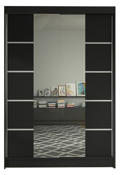 Šatníková skriňa LINO V šírka 120 cm - čierna