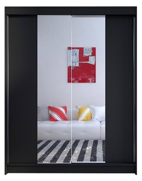 Šatníková skriňa CAMINO II šírka 150 cm - čierna