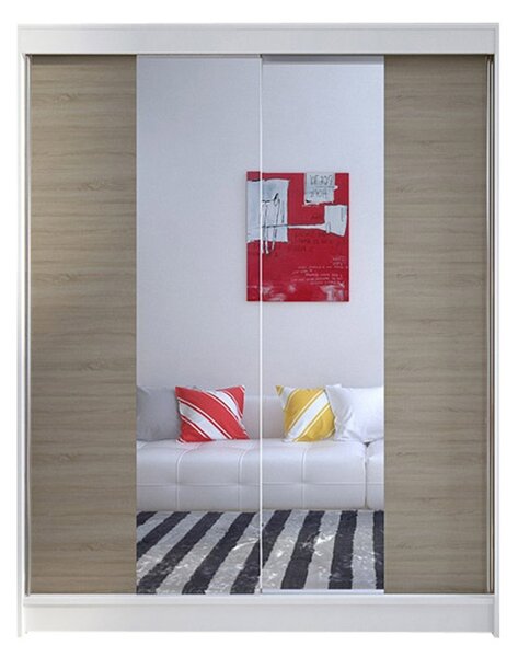Šatníková skriňa CAMINO II šírka 150 cm - biela/dub sonoma