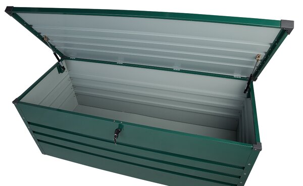 Vonkajší úložný box zelený objem 600 L galvanizovaná oceľ industriálny dizajn záhrada