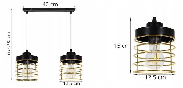 Závesné svietidlo Rasti, 2x drôtené tienidlo (výber z 2 farieb), g