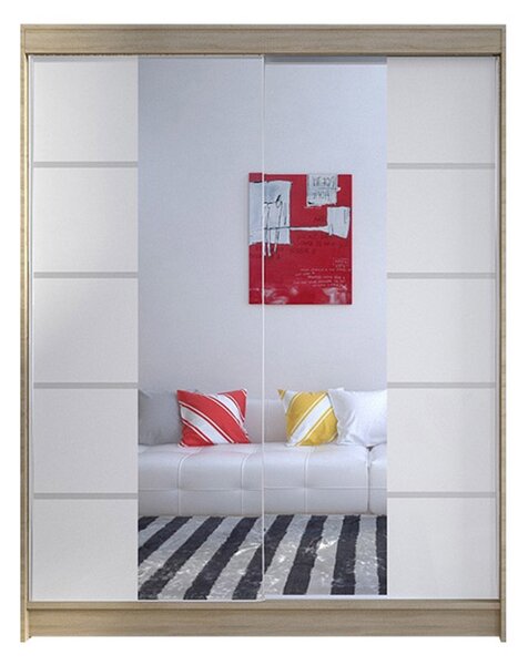 Šatníková skriňa CAMINO V šírka 150 cm - dub sonoma/biela