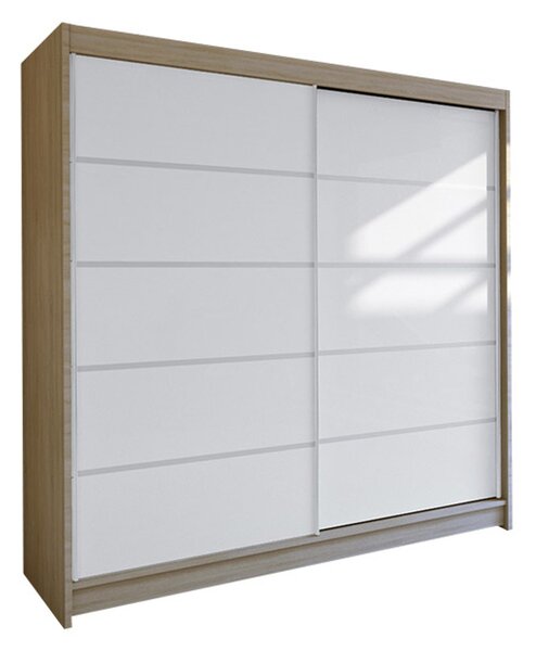 Šatníková skriňa TALIN IV šírka 180 cm - dub sonoma/biela