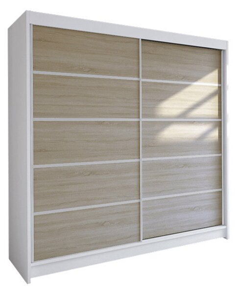Šatníková skriňa TALIN IV šírka 180 cm - biela/dub sonoma
