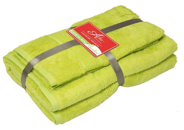 Áčko AC BAMBOO Apple Green 8581300021572 - set uterák 50x70cm + osuška 70x140 cm , bambus/bavlna 600g/m2