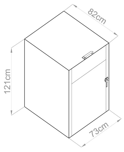 G21 PP-G21-1PANT 63900854 - Prístrešok na popolnice G21 73x121x82 cm, antracitový plechový