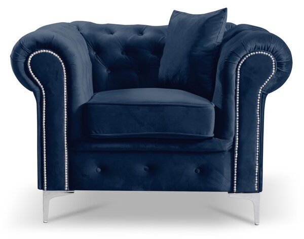 Kreslo Roma Chesterfield Svetlosivá