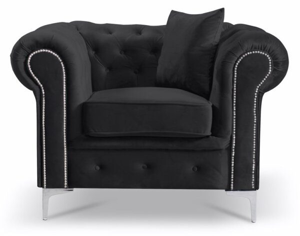 Kreslo Roma Chesterfield Svetlosivá