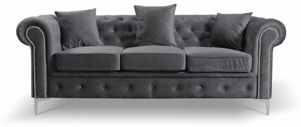 Pohovka Roma Chesterfield III Svetlosivá