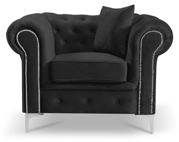 Kreslo Roma Chesterfield Čierna