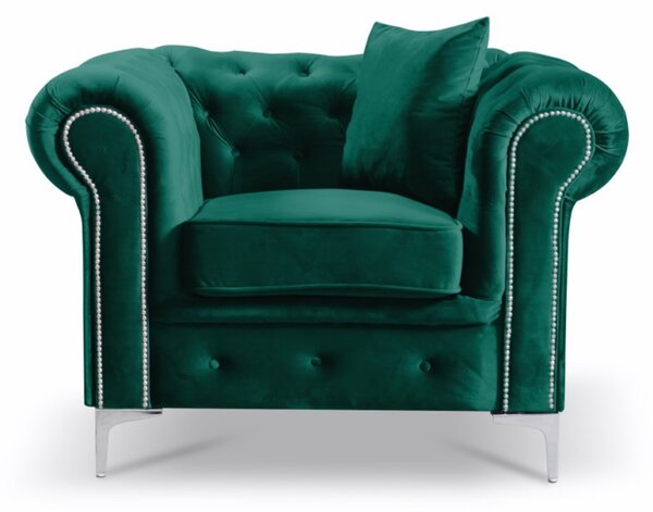 Kreslo Roma Chesterfield Svetlosivá