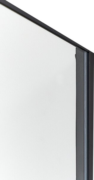 Sprchovací kút čierny tvrdené sklo hliník 80 x 80 x 185 cm štvorcový tvar jednokrídlové dvere moderný dizajn kúpeľňa