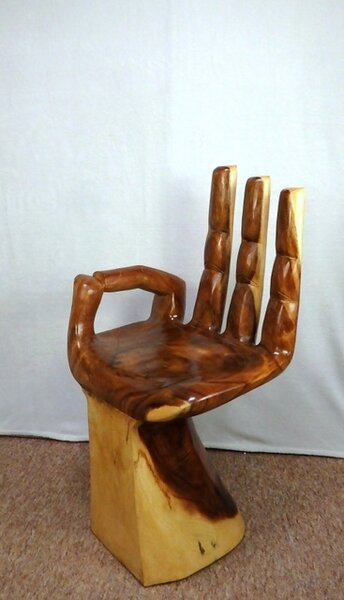 Dizajnová stolička RUKA 2, exotické drevo, ručná práca