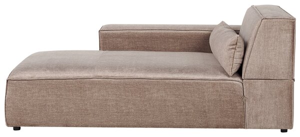 3-miestna modulárna pohovka s taburetom hnedá látkové čalúnenie pravostranná nohy zo syntetiky minimalistický moderný štýl
