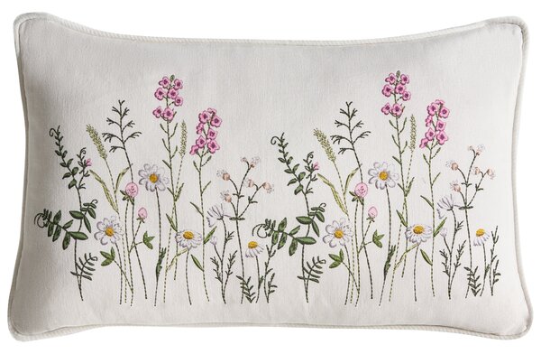 Sada 2 dekoratívnych vankúšov biela ružová bavlna kvetinový vzor 30 x 50 cm moderný štýl obývacia izba spálňa