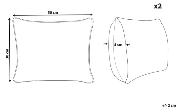 Sada 2 dekoratívnych vankúšov biela ružová bavlna kvetinový vzor 30 x 50 cm moderný štýl obývacia izba spálňa