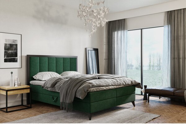 Čalúnená posteľ LOFT rozmer 140x200 cm Zelená