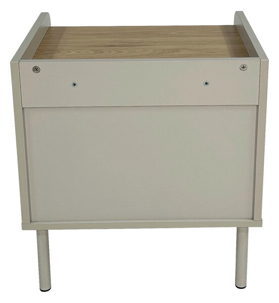 NOČNÝ STOLÍK, farba duba, svetlosivá, 50/54/40 cm Xora - Obývacie zostavy, Online Only