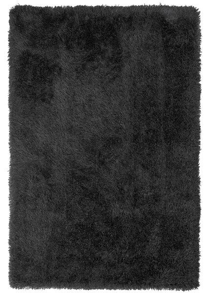 Shaggy koberec s vysokým vlasom čierny polyesterový 200 x 300 cm obdĺžnikový jednofarebný